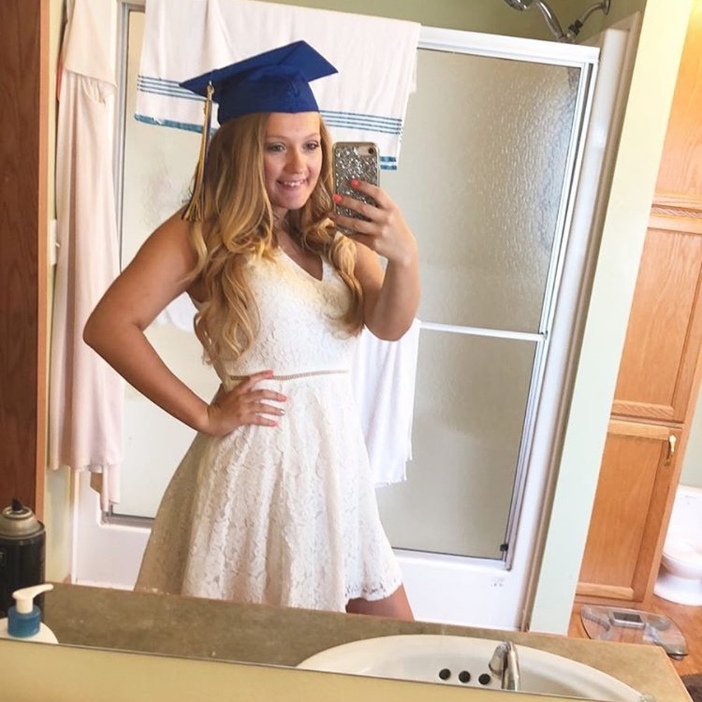 Francesca’s White Graduation Dress
